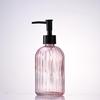 Nordic Large Capacity Vertical Stripe Glass Bottle for Hand Sanitizer, Shampoo, or Shower Gel