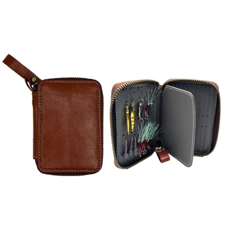 Artificial Crankbait Fishing Tackle Binder Bag Fishing Lure Bag Spoon Baits Trout Lure Wallet PU Leather Organizers Bag