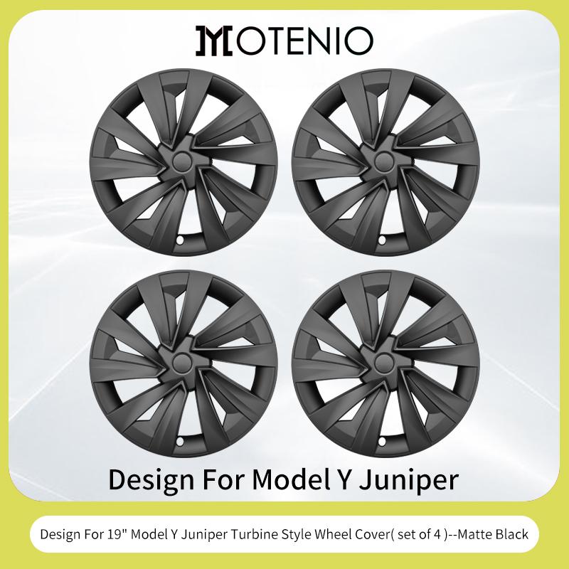 4PCS for New Model Y 2025-2026 Juniper 20 Inch 4PCS Turbine Style Black Hubcap Rim Cover Hub Cap Wheel Cap for Tesla