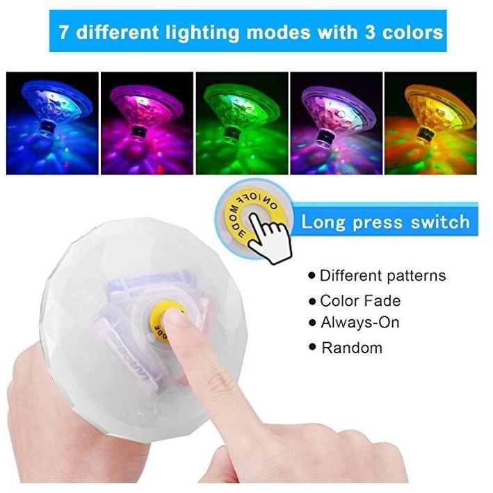Proiettore LED per Piscina a Sette Colori: Luce galleggiante per atmosfera romantica in piscina, bagno e feste.