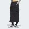 Adidas Originals Cargo Fashion Simple Loose Lace-Up Multi-Pocket Work Skirt Women Skirts Black KB8962