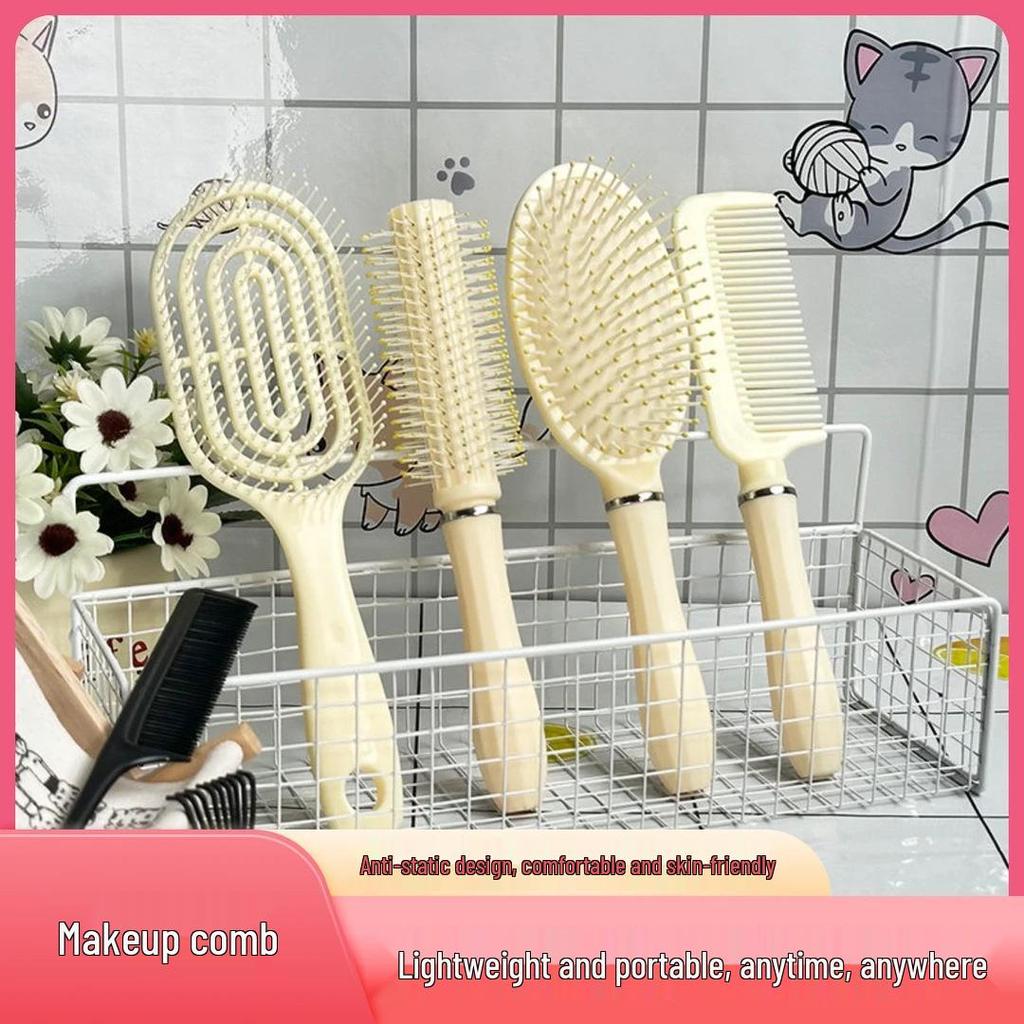 Anti-Static Airbag Massage Comb - Fluffy Styling & Detangling Brush for Ladies, Home, Students, Wet/Dry Use, Portable Vent Design