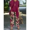 1-Piece Women's Set, Spot 1D Digital Printed Cardigan Jacket with Tank Top and Elegant Casual Pants