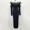 2021 Women's Autumn/Winter European Style Beaded Bodycon Sexy Dress