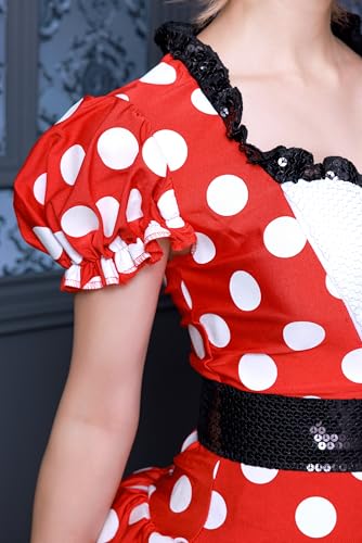 Disguise Disney Cosplay Halloween Official Minnie Mouse Grim Red Minnie, Women's, Size M, Red, 67699B