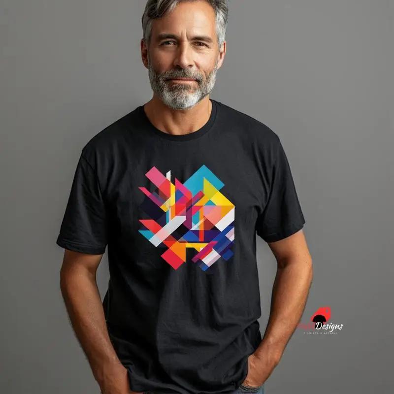 Geometric T Shirt Shapes Unique Modern Art Abstract Pattern For Lovers