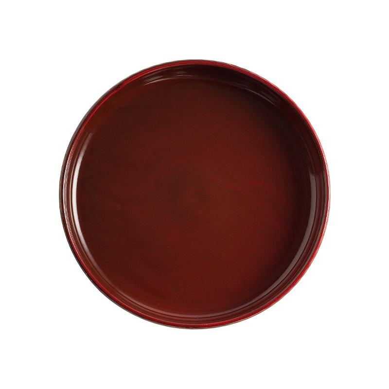 High-End Western Food Plate, Kiln-Changed Ceramic Tableware, Restaurant Retro Dish Plate, Ritual Deep Plate, Home Breakfast Plate