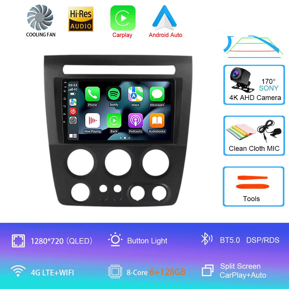 Android 14 Car Radio Multimedia Player For Hummer H3 1 2005 - 2010 2 Din Navigation Carplay Autoradio Stereo WIFI DSP QLED Sreen