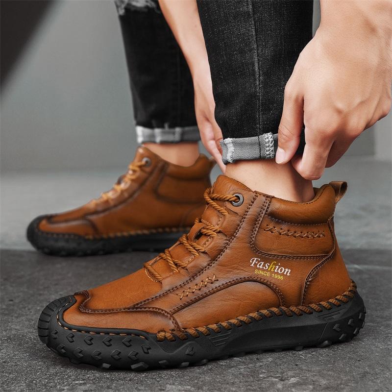 Autumn /Spring Mens Handmade Boots  Comfortable Ankle Boots for Men Casual Shoes Tooling Shoes  Mens Chelsea Ankle Boots