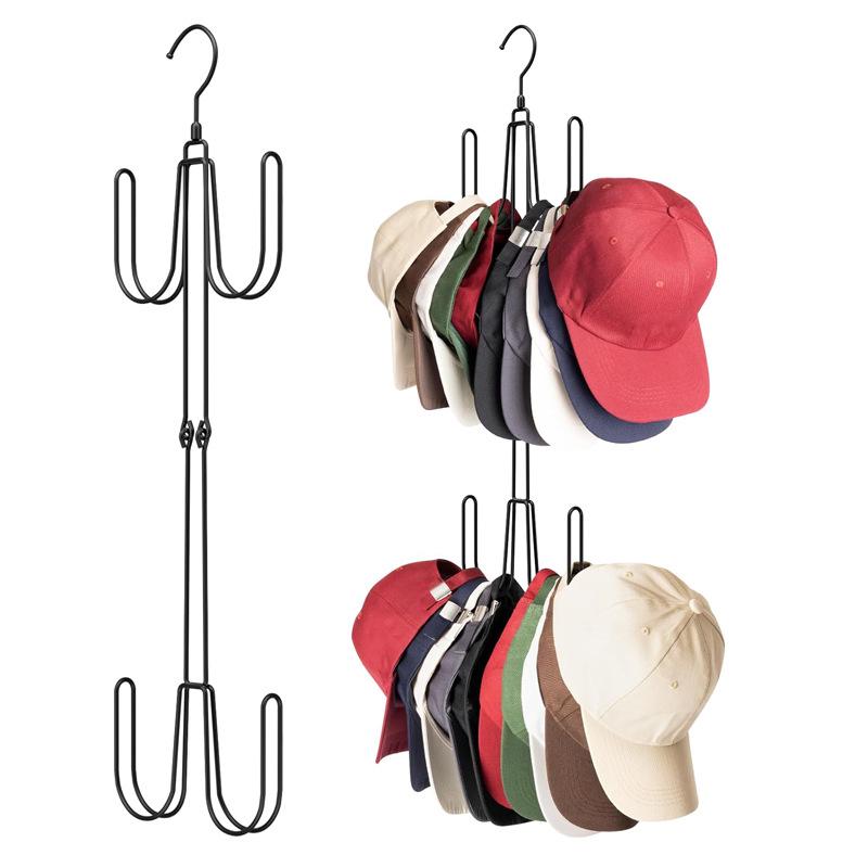 Multifunctional 6-Tier Pants Hanger with 8 Hooks & 10 Clips for Hats, Belts, and Underwear Storage