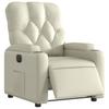 Electric Recliner Chair Cream Artificial Leather