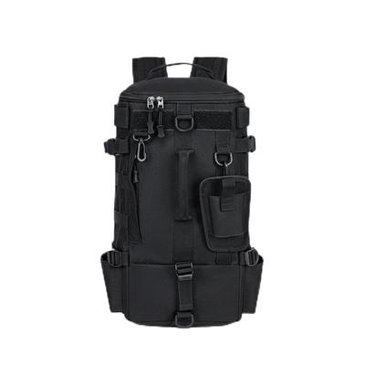 Thujopsis Fishing Bag, Fishing Backpack for Outdoor Tactical Camping with Rod Holder, Holds 3 Rods, 4-Way, 2 Colors (Black)