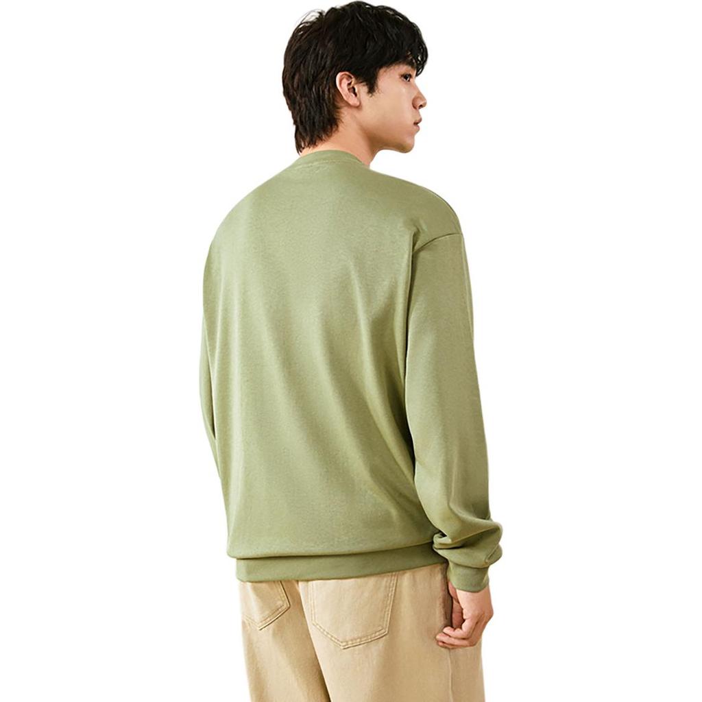 Anta Lifestyle Series Logo Pullover Round Neck Loose Sweatshirt Unisex sweatshirt Gray-Green 952438702-8