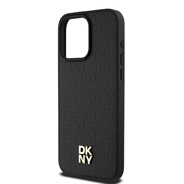 Etui do iPhone 15 Pro Max DKNY Leather Monogram MagSafe Czarne