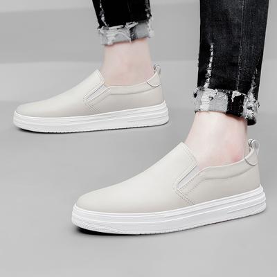 Fashion High Quality Men Comfortable Thick Soled Inner Height Increasing Loafers Brand Men Summer Breathable Hollow Leisure Board Shoes