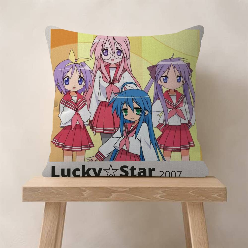 Anime LLucky StarS Cute Girl Maple Design Cushion Cover Happy Autumn Harvest Decor Holiday Decorati Pillow Cover
