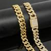 13MM Classic Half-Diamond Flip-Top Full-Diamond Cuban Link European & American Hip Hop Jewelry Unisex Bracelet Necklace