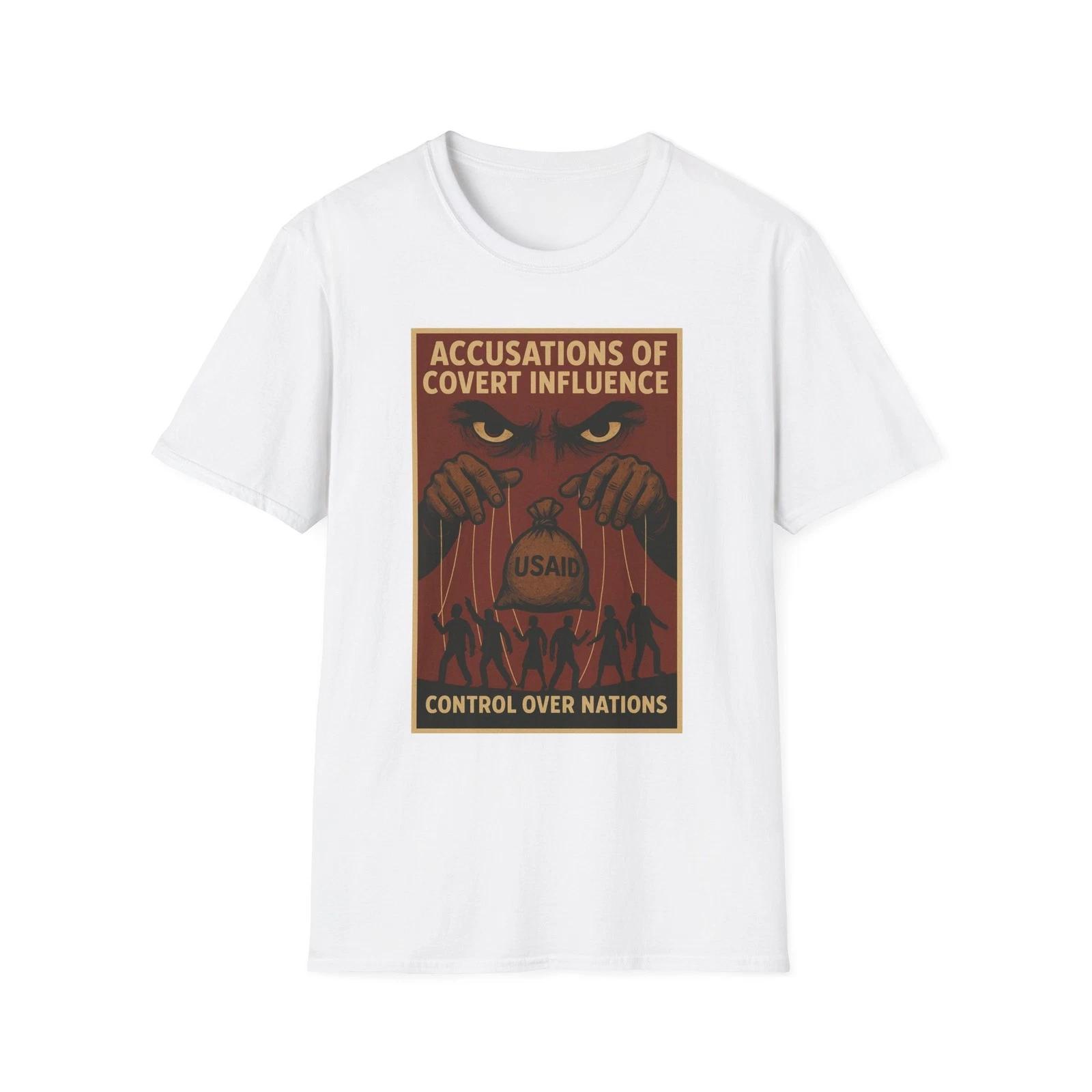 USAID Covert Influence Shirt, Puppet Master Foreign Control, Globalism Design XL