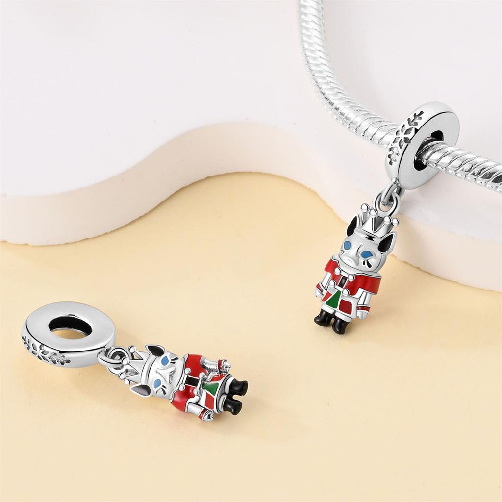 Winter Christmas Fairy Tale Series Beads Copper Nutcracker Charm Women'S Jewelry Diy Gift