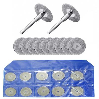 10Pcs Mini Diamond Cutting Wheel Metal Cut Discs Tile Cutting Blade Stone Rotary Cutter Tool Accessories with Mandrel 3mm Shank