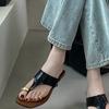 Spring and Summer 2025 New Set of Toes Pinch Feet Square Heel Medium Heel Slippers Metal Buckle Low Heel Outer Wear Women's Sandals