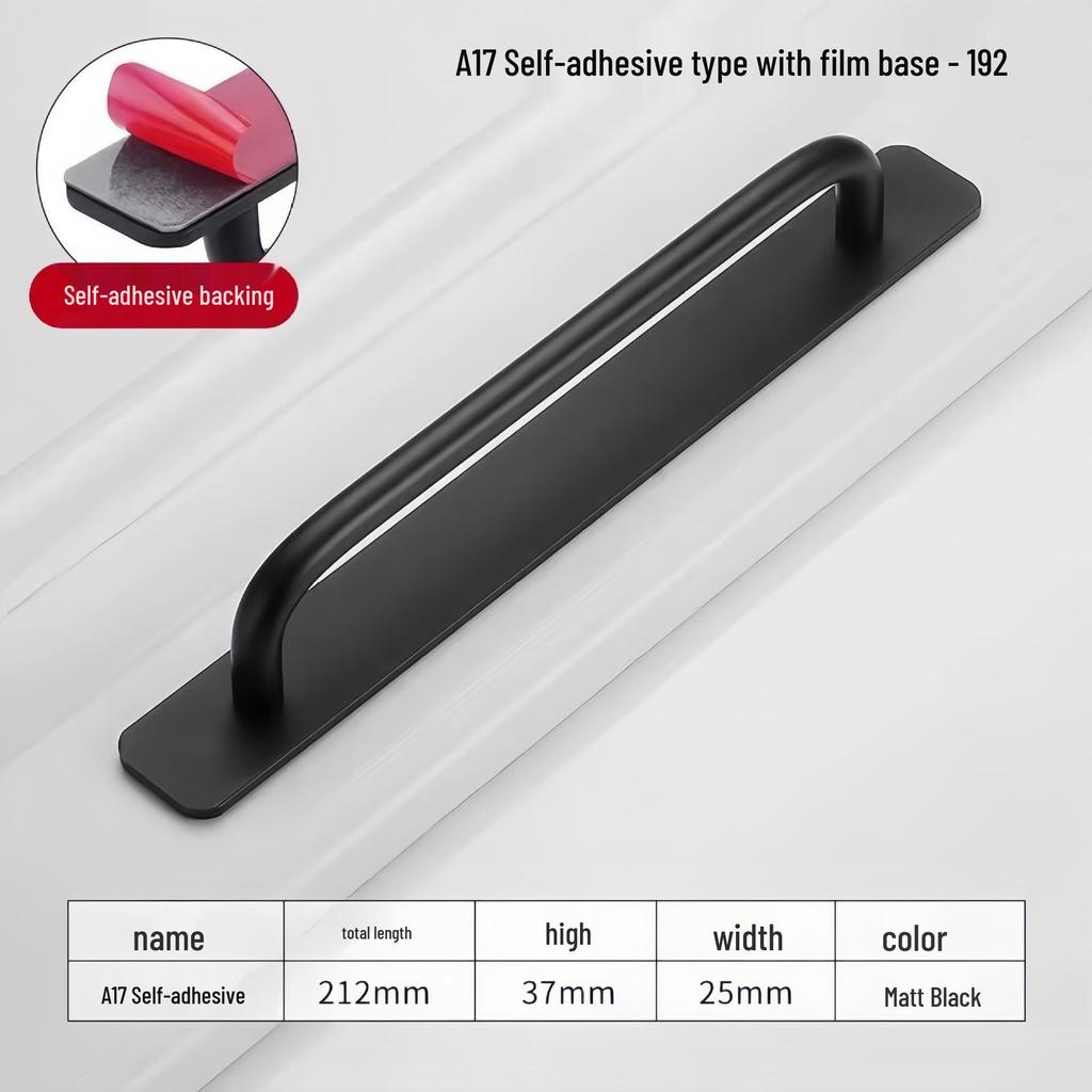 Surface-Mounted No-Drill Handle for Doors, Windows, and Cabinets