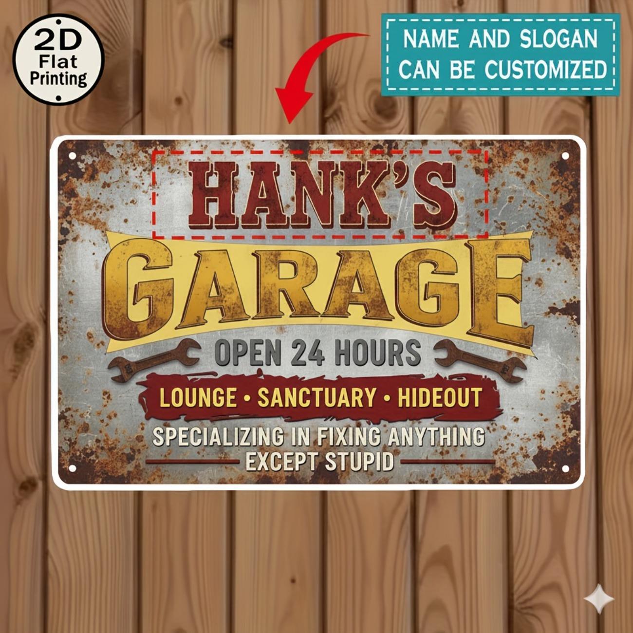 

Custom Retro Garage Metal Sign Workshop Wall Decor Car Enthusiast Gift світло-сірого кольору