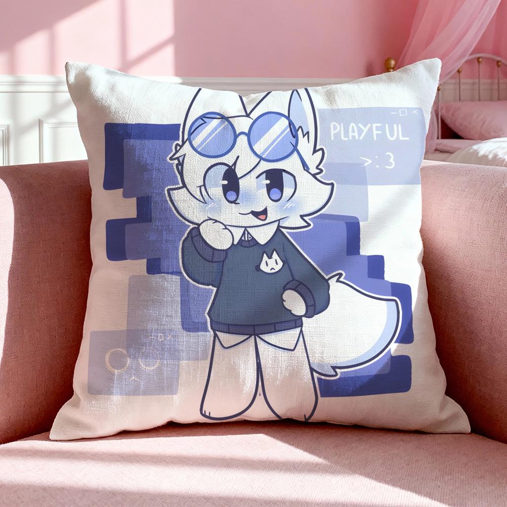 Character BBoykisser Cushion Cover Breathable Linen Pillowcase Summer Odorless EcoFriendly Invisible Zipper Washable