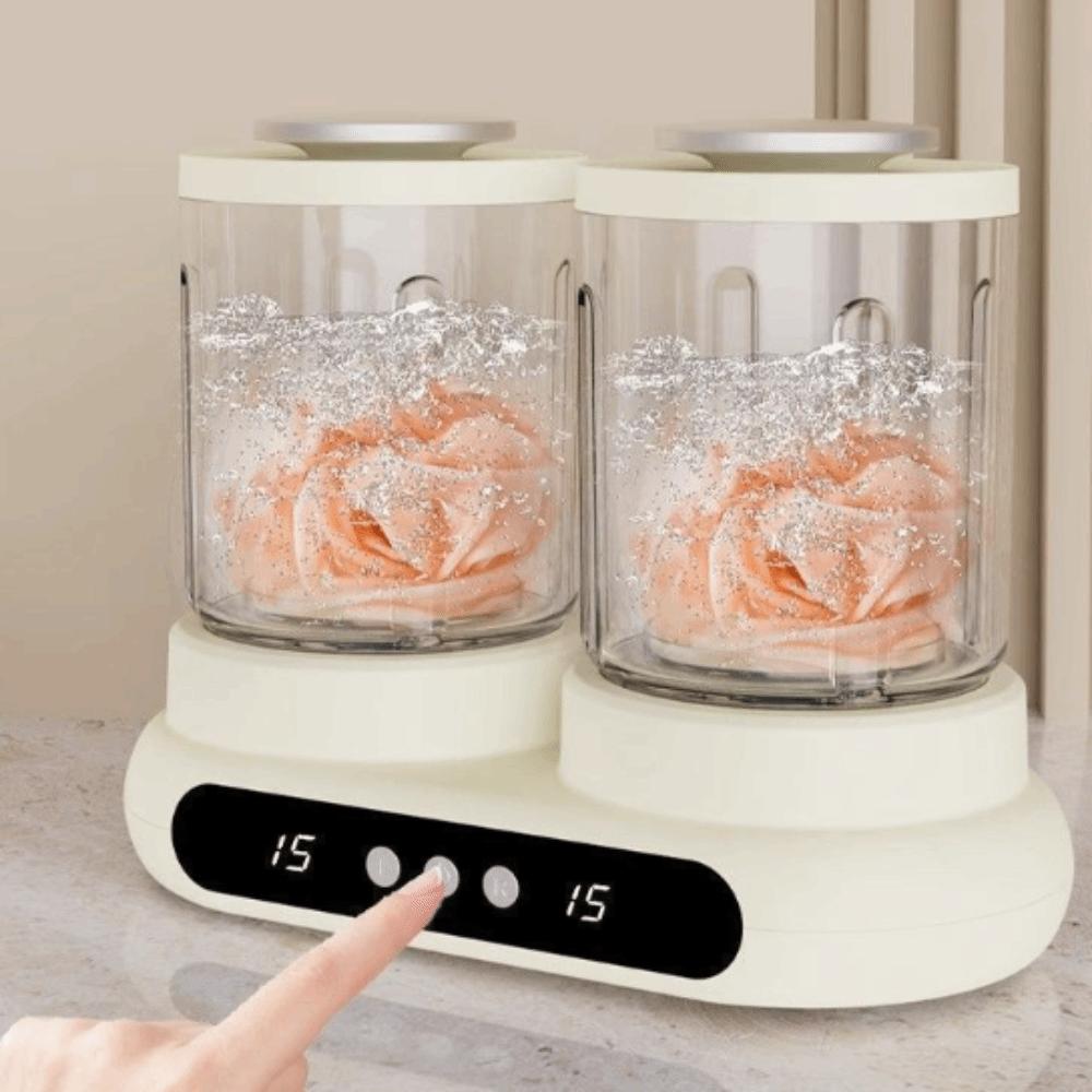 Rotating Dual-bucket Laundry Cup Compact Travel Mini Washer Underwear and Socks Washer  Dormitory