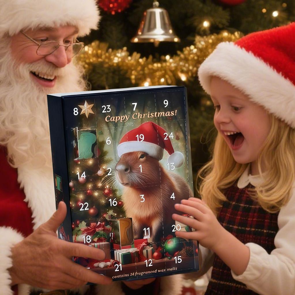 NEW Capybara Christmas Countdown Calendar 24 Days Advent Ornament 3D Cute Holiday Decor for Home Tree Kids Teens Adults Gift