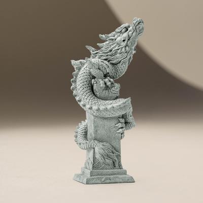Sandstone Zodiac Panlong Dragon Statue Chinese Mascot Home Room Office Feng Shui Statue Best Gift In Year of the Dragon