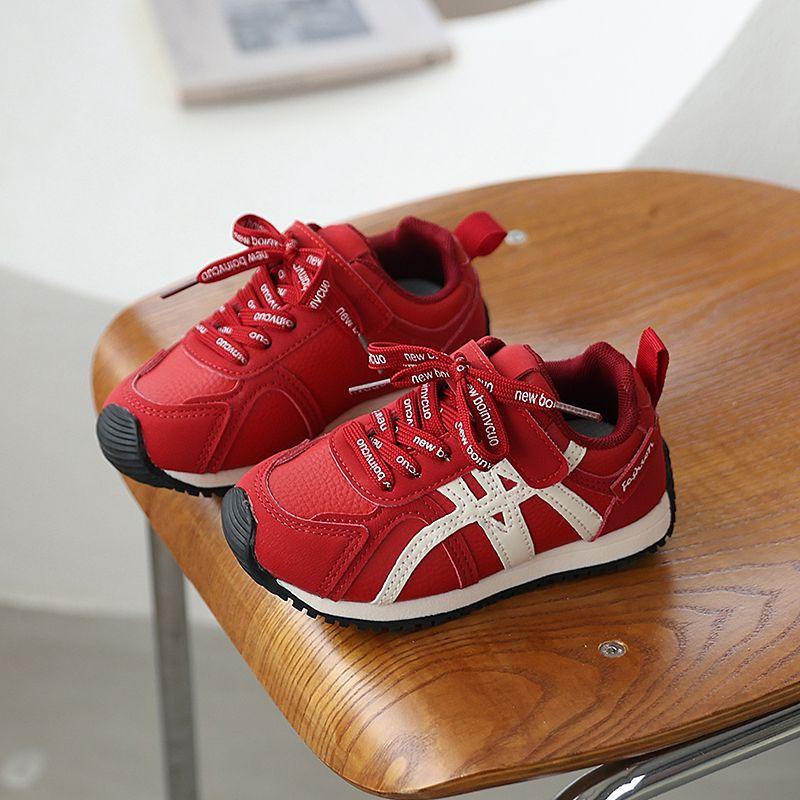 

Детские кроссовки Forrest Gump 2025 кожаные новые весенне-осенние спортивные кроссовки для мальчиков универсальные повседневные туфли 1-7 лет женские для малышей size 22 shoe inner length 14.3cm красный