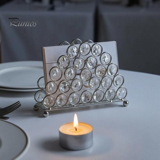 Vertical Paper Towel Stand Crystal Napkin Holder, Stable Storage Stand, with Anti-Slip Modern Rack Feet, Durable Rust-Proof Tissue Dispenser for Home