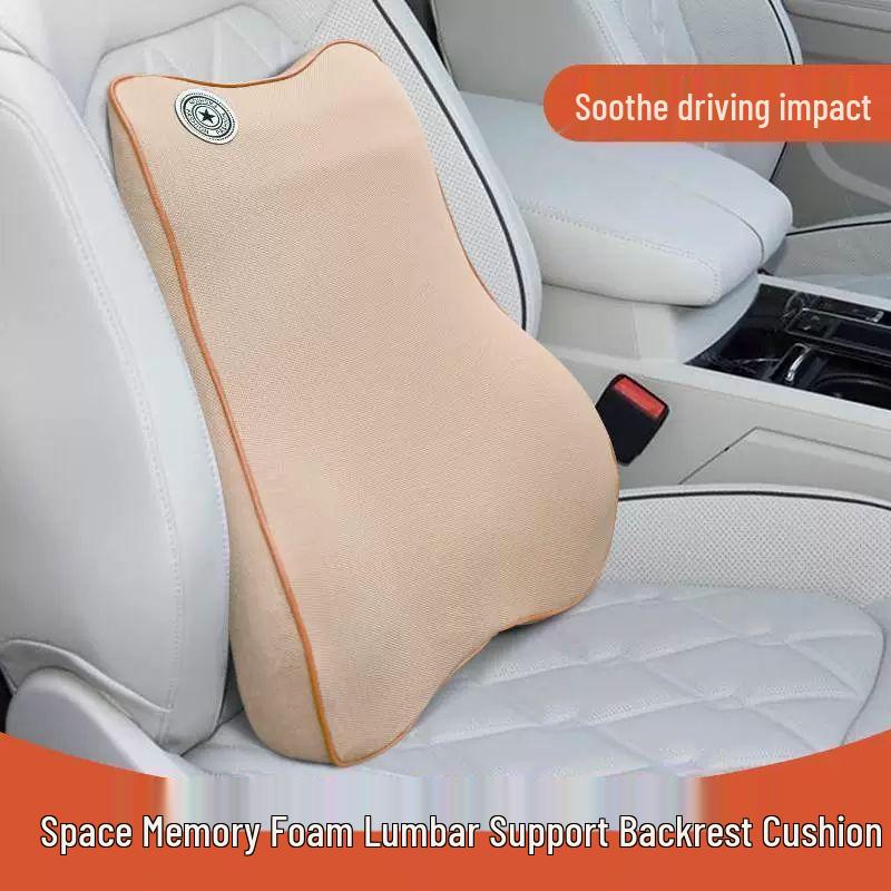 Premium Memory Foam Car Headrest & Lumbar Support Pillow Set