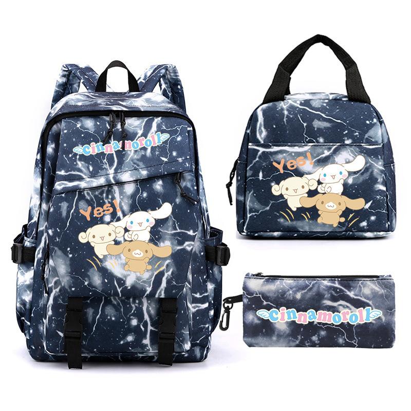 Cartoon Puppy Printed Schoolbag Set Backpack + Lunch Bag + Pencil Case Three-Piece Set