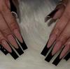 360x Artificial Nails French Black Tip False Nails Full Cover Stick on Nail Press On Nail False Nails Manicures Supplies