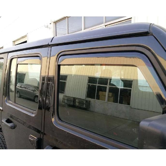 4 Pièces 4 Portes Déflecteurs de Vent de Fenêtre Abris Pluie Pare-Soleil Auvent ABS Garde-Boue Évent Ombrage Pour Jeep Wrangler JK JL JT L2019 NTRIX
