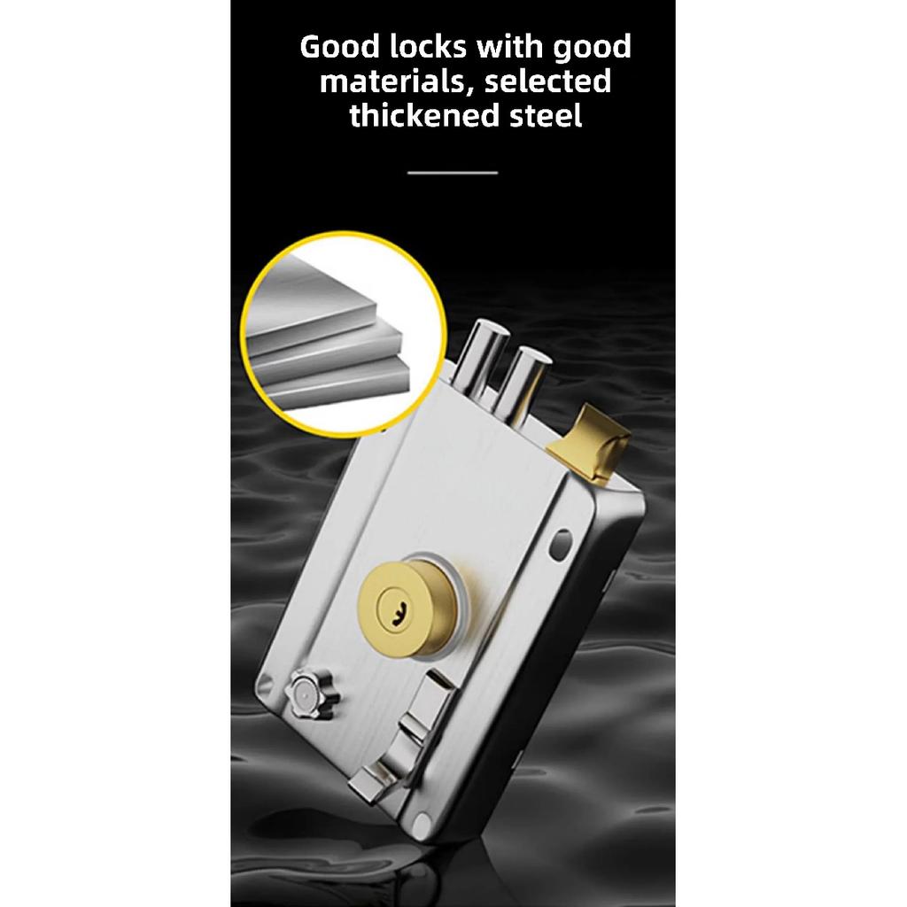 Smooth Lock Antique Household Front Door House Padlocks Locking Accessories Universal Heavy-Duty Gear With Key