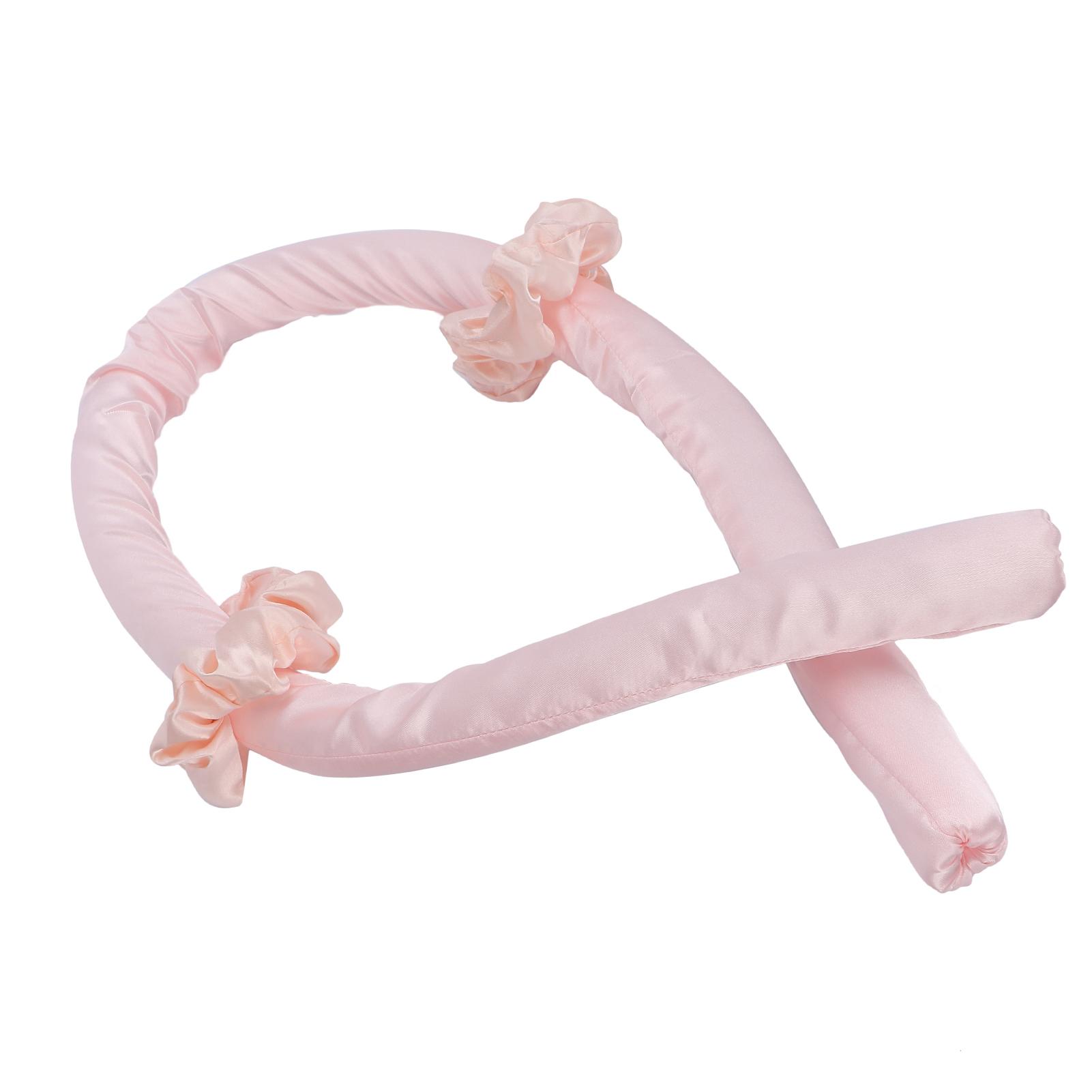 

Бигуди для волос без нагрева, повязка для завивки волос без нагрева, инструмент для укладки, DIY, натуральный, для сна, розовый