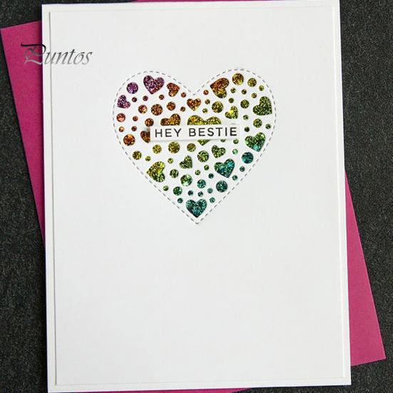 Paper Fabric Embossing Cutting Dies Hollowed Heart Card Scrapbook DIY Crafts