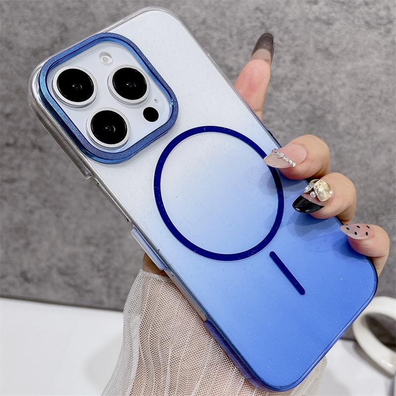 Glitter Magnetic Transparent Phone Case for iPhone 17/17 Air/16E/15 Pro Max 11Pro Max