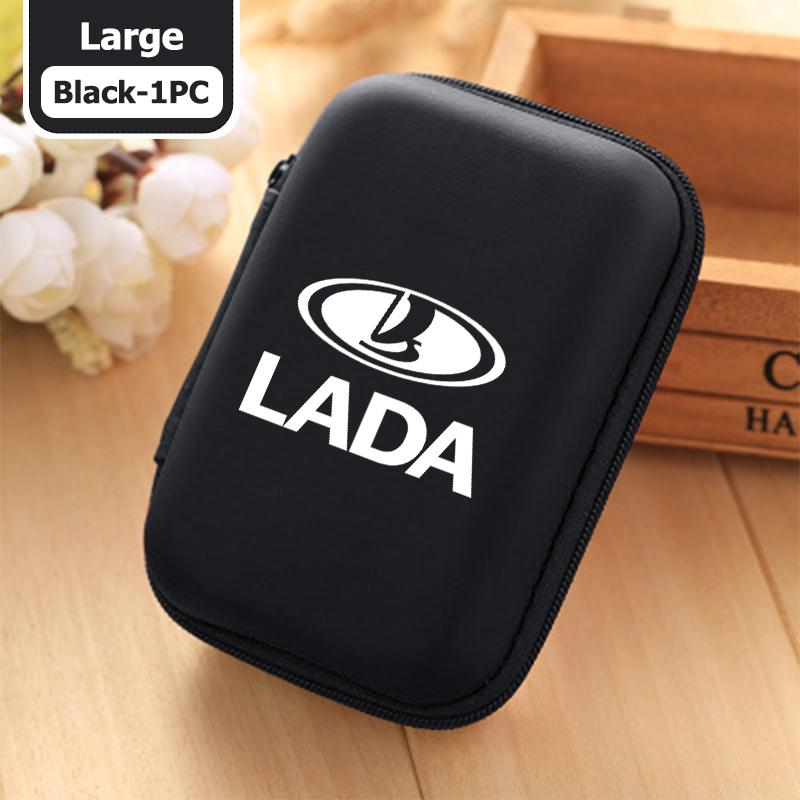 Mini Earphone Case Portable Mini Zipper Headphone Bag Storage Box Accessories For Lada Xray Granta Priora Sedan Sport Kalina