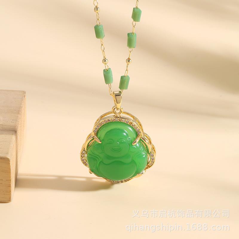 Maitreya Buddha Necklace Retro Ethnic Style Hip Hop Atmosphere Men'S And Women'S Accessories