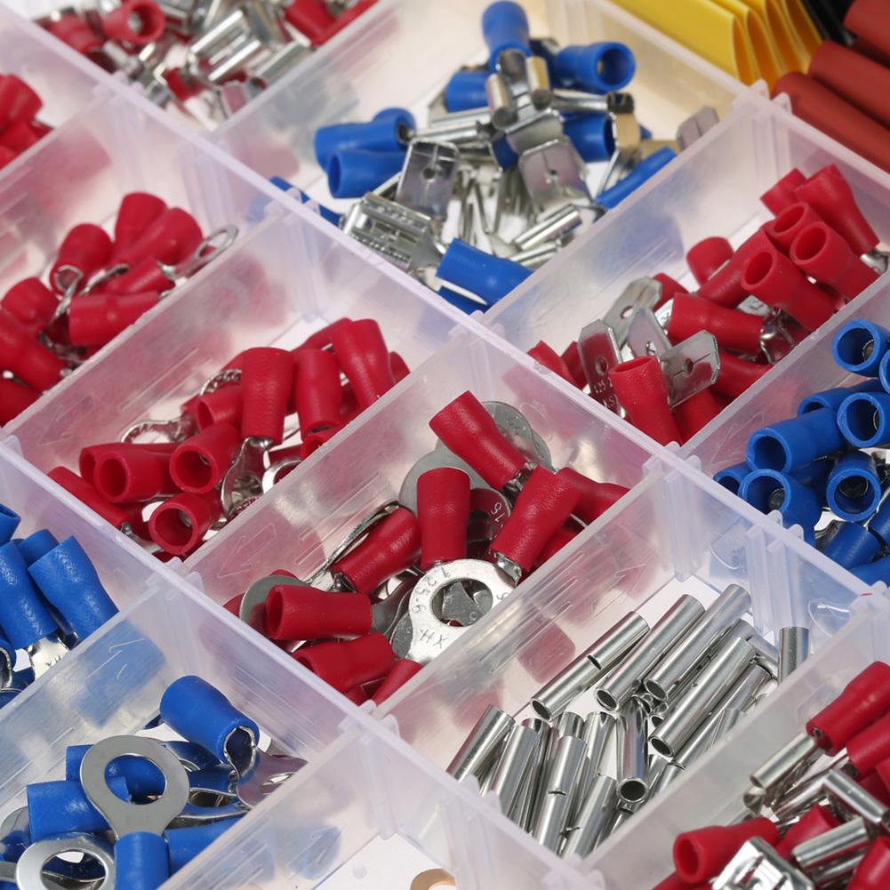 Car Electrical Crimp Kit 678PCS with Insulated Terminals and Polyolefin Heat Shrink Tubing for Garage and Mobile Repairs