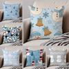 Happy Snowman Funny Casual Cute  Cushion Cover Throw Pillow Cover Hidden Button Durable Polyester Chair Cushion