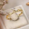 Rings for Women Light Luxury Style Princess Crown Zircon Rose Gold Color Daily Party Finger Ring Fashion Jewelry R020