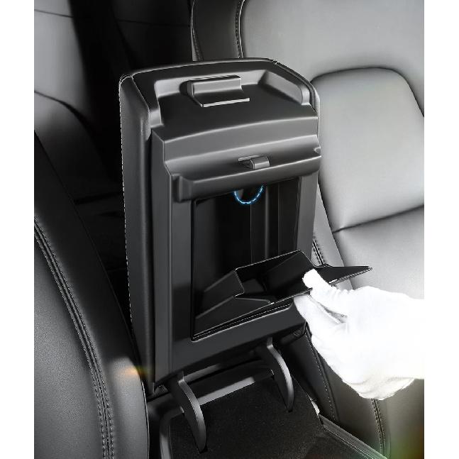 Magnetic Center Console Hidden Storage Box For Tesla Model 3/Y Juniper  Armrest Hidden Organizer Hidden Storage Box Accessory