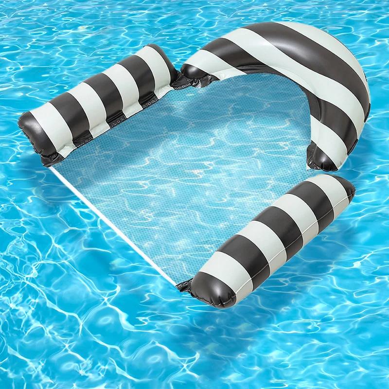 Summer Adult Inflatable Floating Water Hammock Lounger Portable Foldable Recliner Float Chair Lightweight Accessory For Swimming