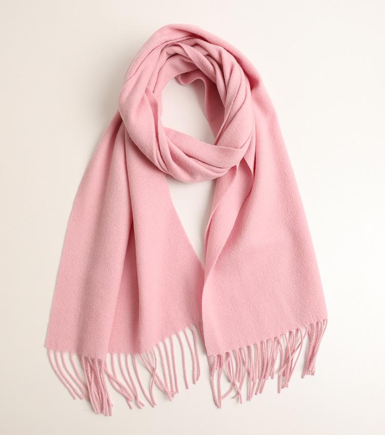 40 wide wool plain long scarf autumn and winter long beard warm plain shawl men's and women's scarf batch