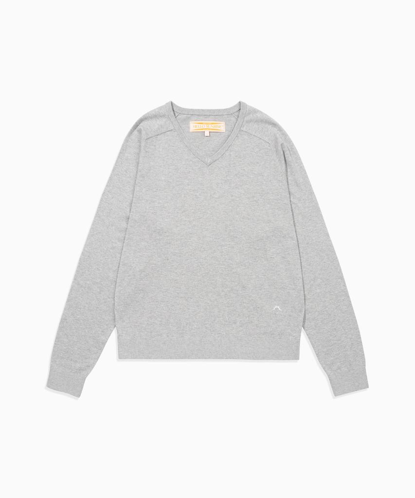 HELLO SUNRISE Hs V-Neck L/S Knit_Gray